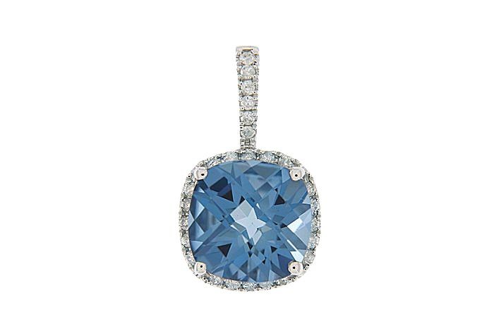 Topaz Diamond Minimal Pendant