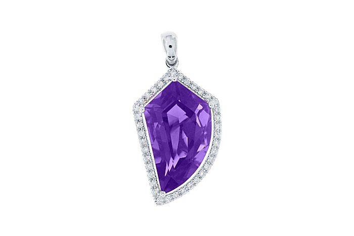 Diamond And Amethyst Pendant