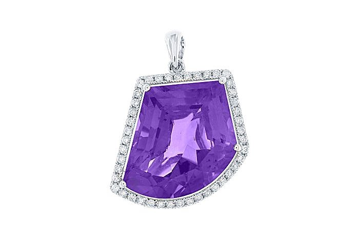 Diamond And Amethyst Pendant