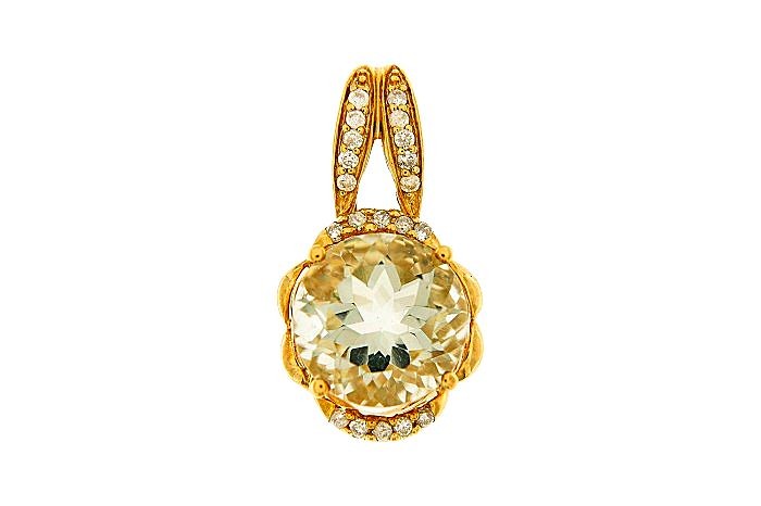 Amethyst Diamond Minimal Pendant