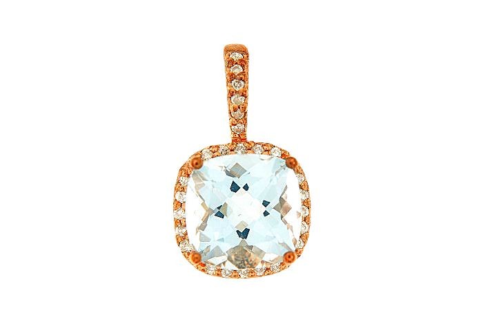 Topaz Diamond Minimal Pendant 