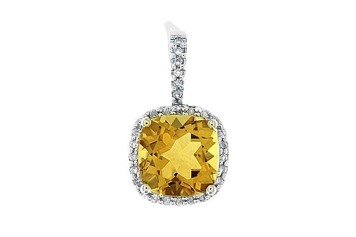  Diamond And Citrine Pendant