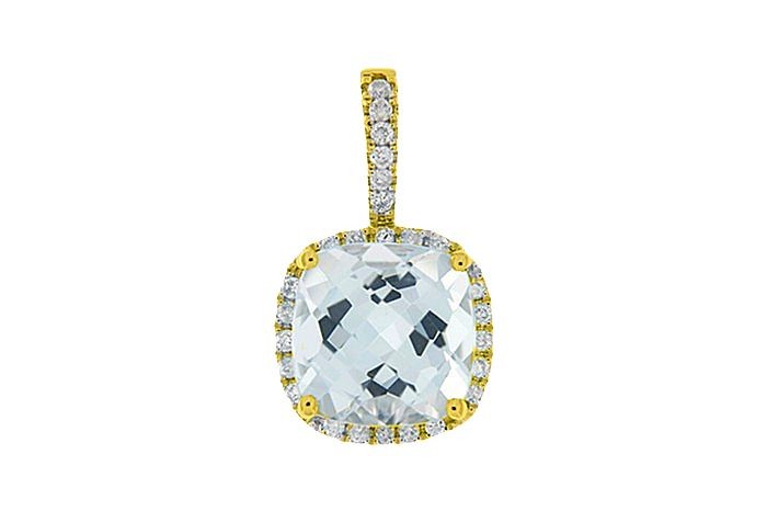 Topaz Diamond Minimal Pendant 