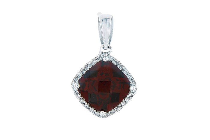  Garnet Diamond Minimal Pendant