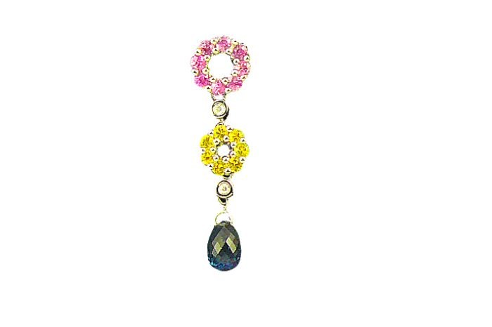 Sapphire Diamond Minimal Pendant