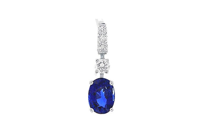 Diamond And Blue Sapphire Necklace