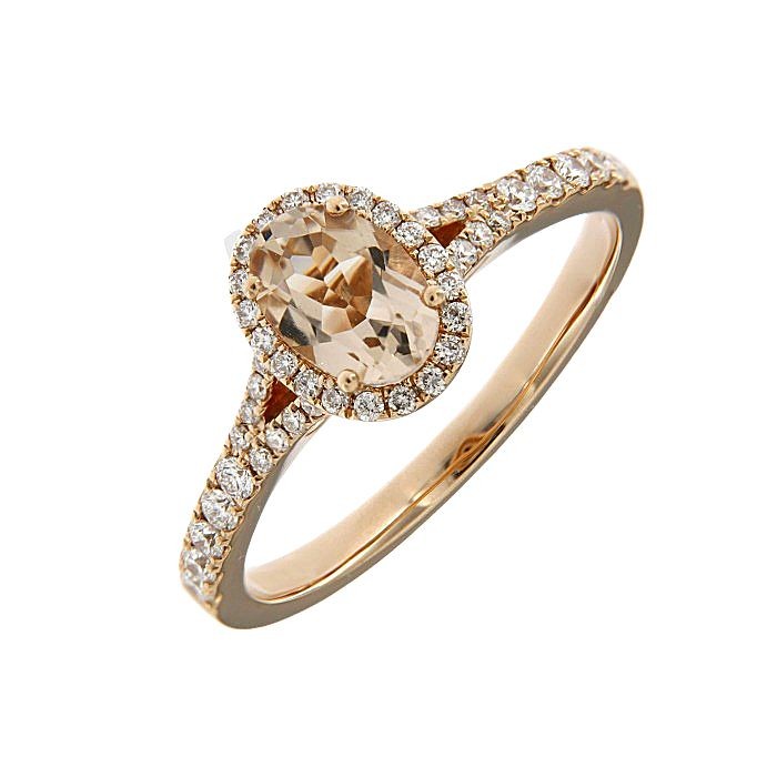 Morganite & Diamond Fancy Ring