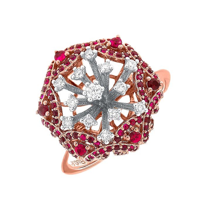 Ruby Diamond Fancy Cocktail Ring