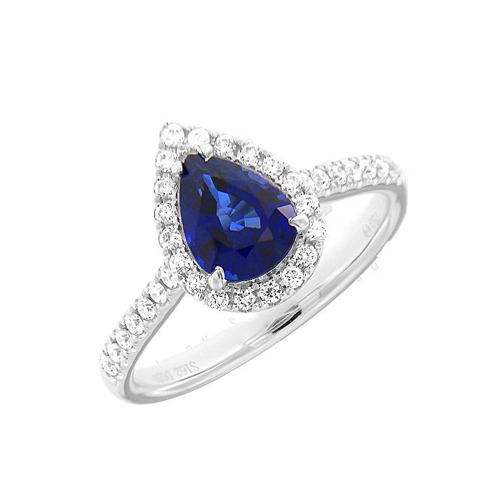 Pear Shape Sapphire & Diamond Ring