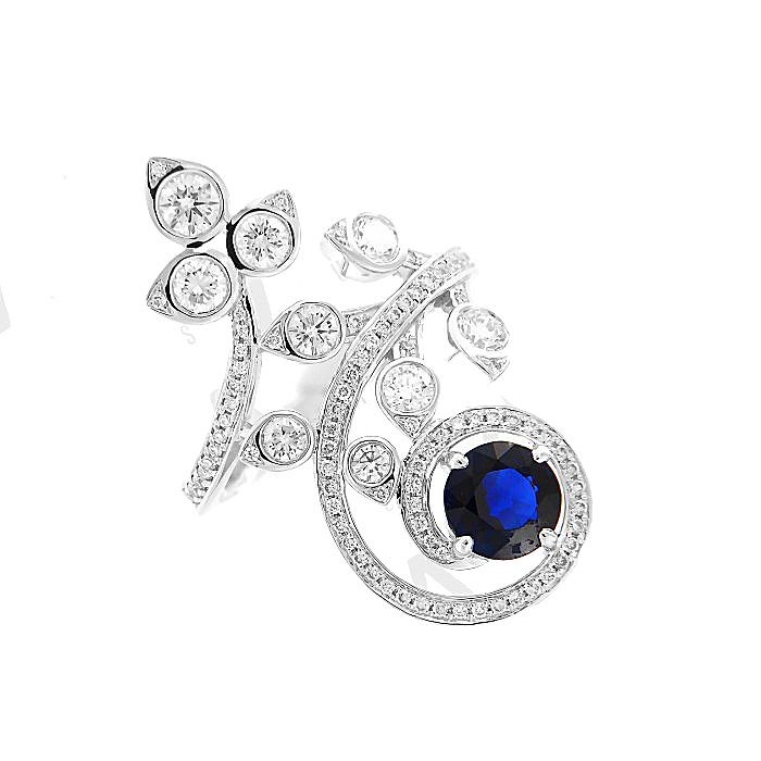 Sapphire Diamond Floral Dress Ring