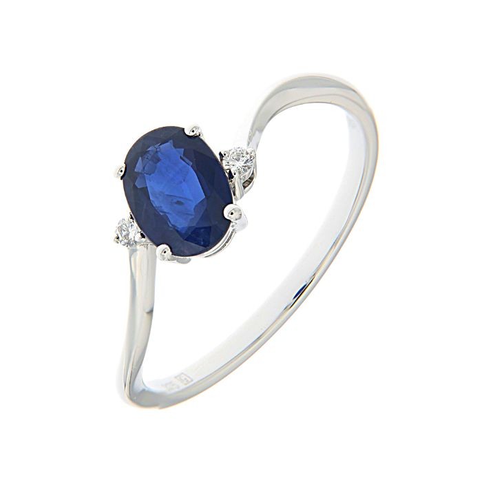  Sapphire Diamond Minimal Ring