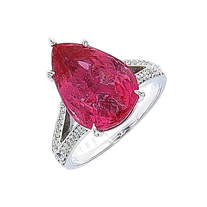 Pear Shape Tourmaline Diamond Ring