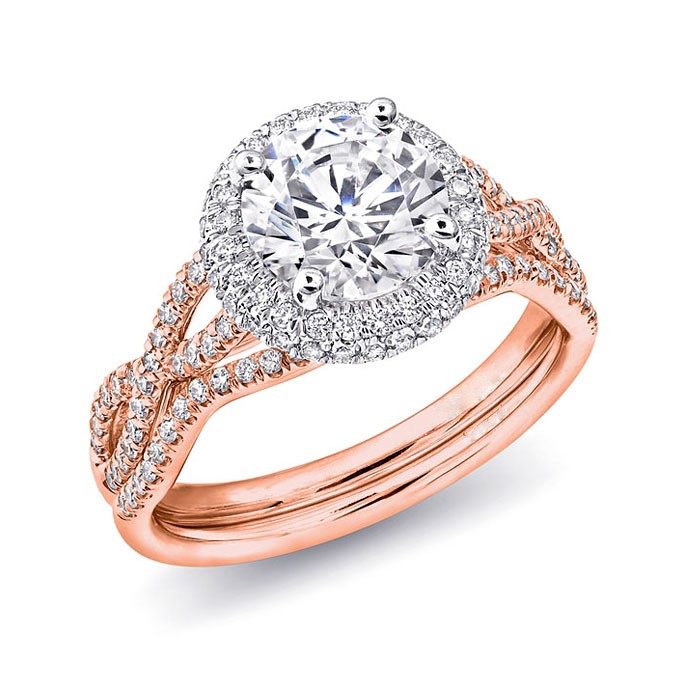 Rose Gold Double Halo Diamond Ring