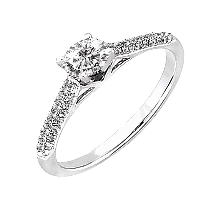 White Gold Solitaire Diamond Engagement Ring