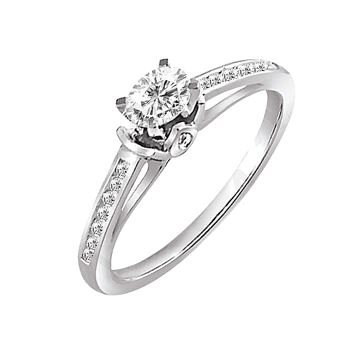 White Gold Solitaire Diamond Engagement Ring
