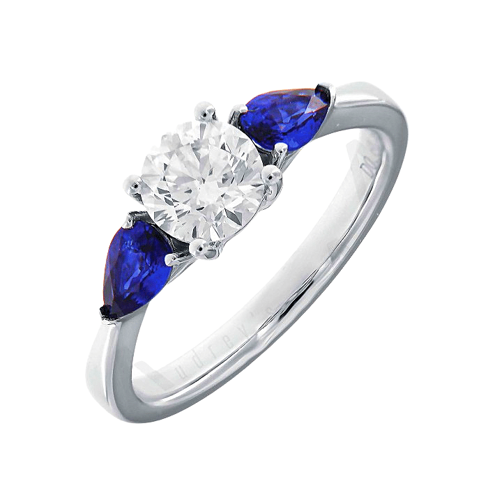 Sapphire and Diamond Solitaire Diamond Engagement Ring