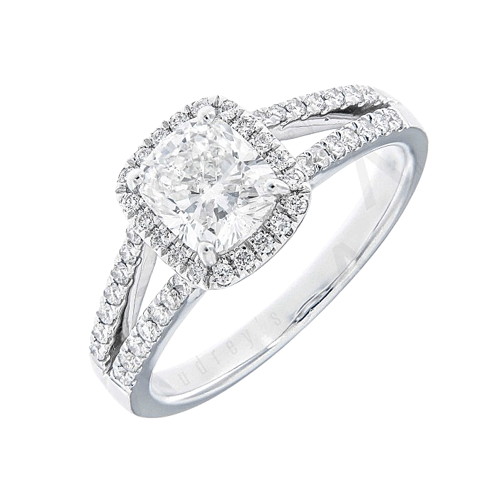 Solitaire Diamond Engagement Halo Ring