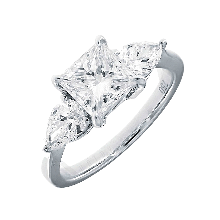 White Gold Cushion Cut Diamond Engagement Ring
