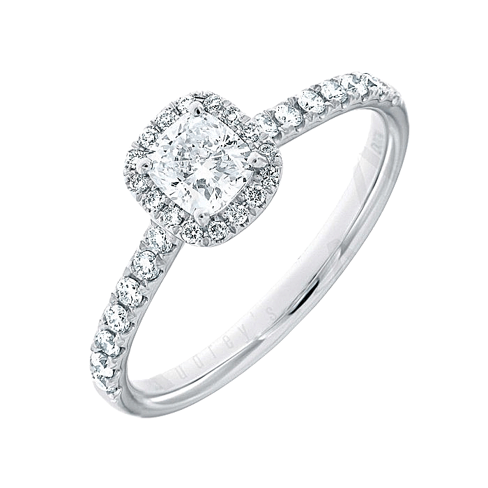 Cushion Halo Diamond Engagement Ring