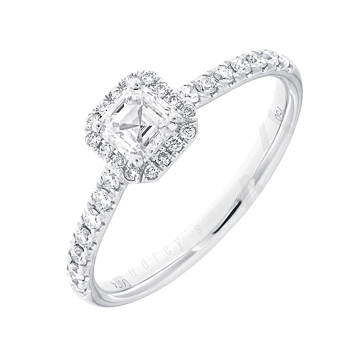 White Gold Halo  Diamond Engagement Ring