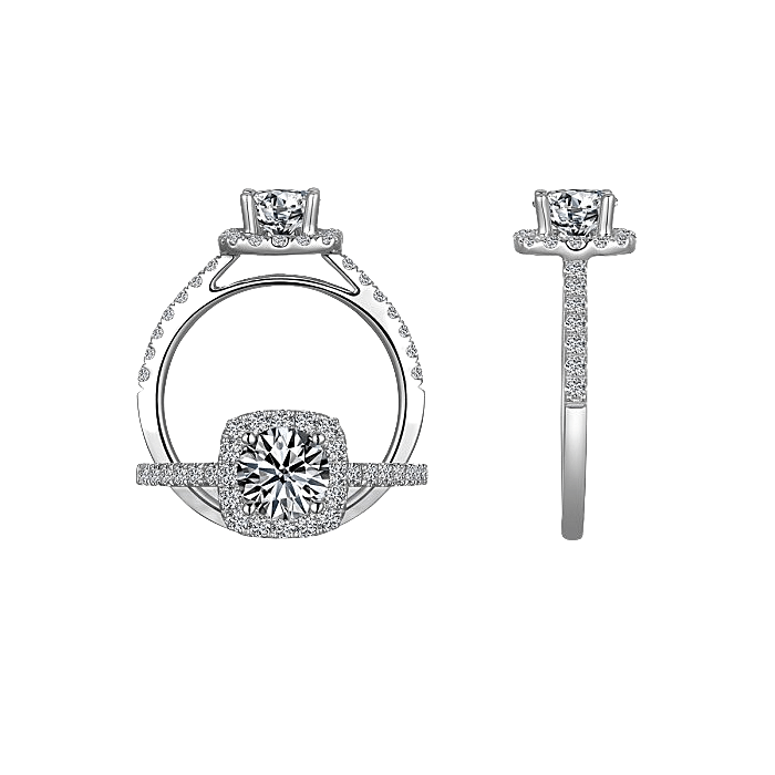 White Gold Ronda Diamond Engagement Ring