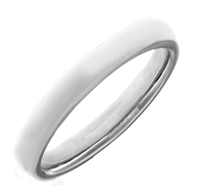 White Gold 3mm Men Wedding Ring