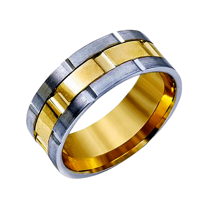 Yellow Gold, Rose Gold Men Wedding Ring