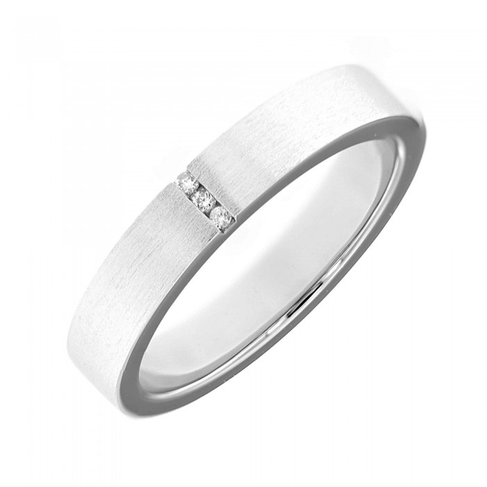 White Gold Diamond (0.02cts) Men Wedding Ring