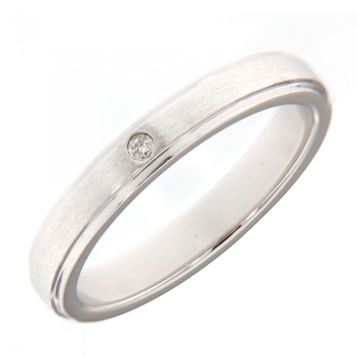 White Gold Minimal Diamond Wedding Ring (0.02cts)