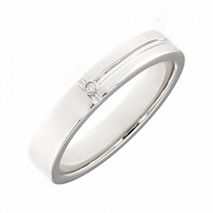 White Gold Fancy Diamond Men Wedding Ring (0.01cts)