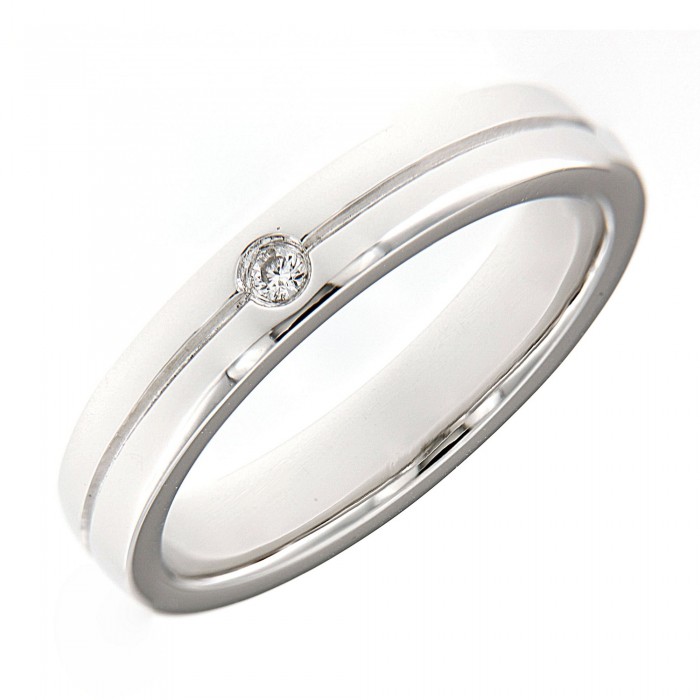 White Gold Minimal Diamond Wedding Ring (0.04cts)