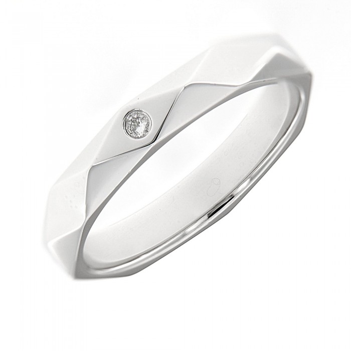 3D minimal Diamond Men Wedding Ring (0.03cts)