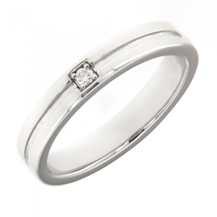 Minimal Diamond Men Wedding Ring (0.04cts)